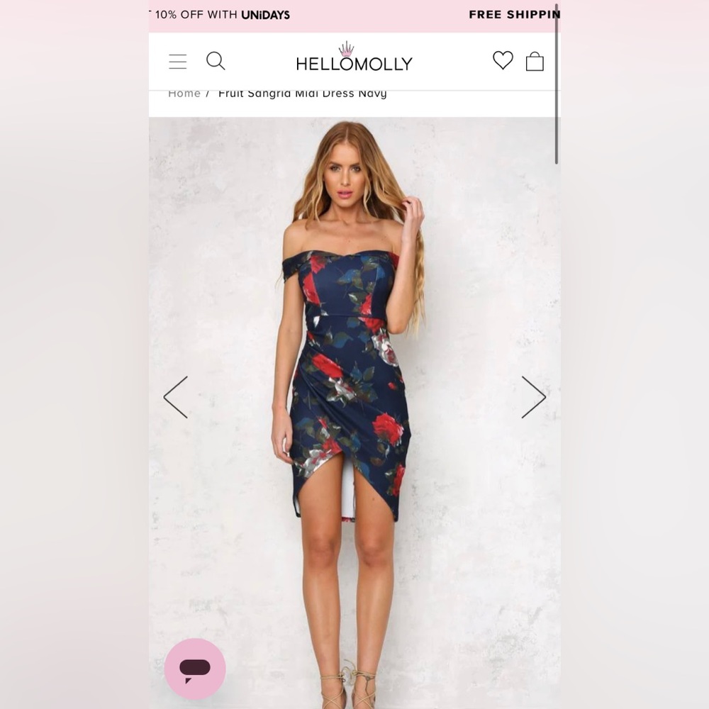 Hello Molly Off the Shoulder Midi Dress. Size 6 (AU).
